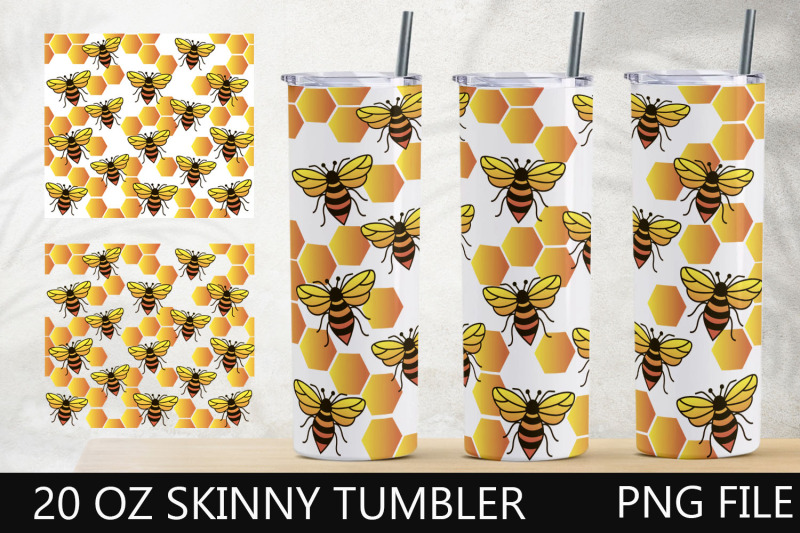 bee-sublimation-tumbler-wrap-png-20oz-skinny-tumbler