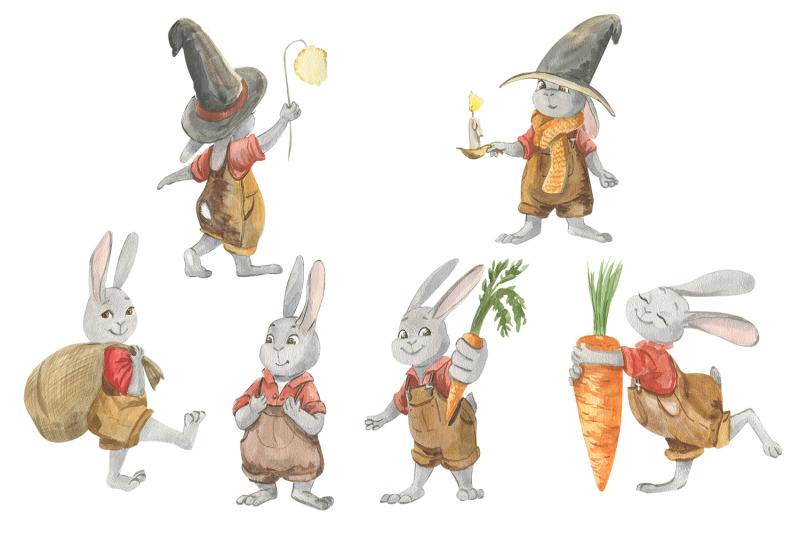rabbits-are-harvesting-watercolor-illustrations