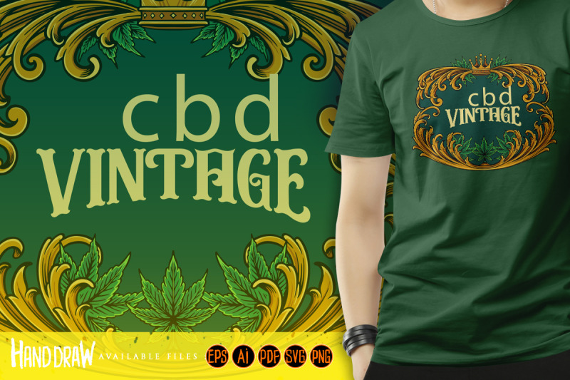 luxury-frame-vintage-cannabis-flourish-illustrations