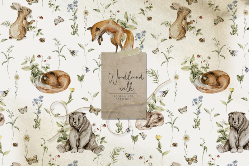 woodland-kids-patterns-cute-animals-wallpaper