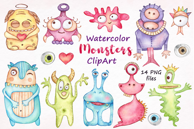 watercolor-monsters-clipart-cute-monster-birthday-party