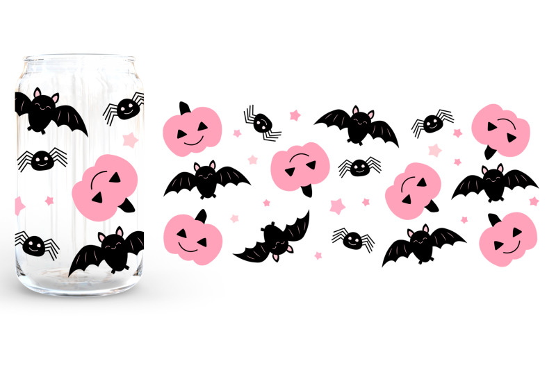 cute-halloween-can-glass-pink-ghost-can-glass-pink-pumpkin