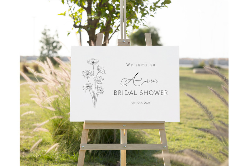 minimalist-bridal-shower-templates-canva-line-floral-wedding