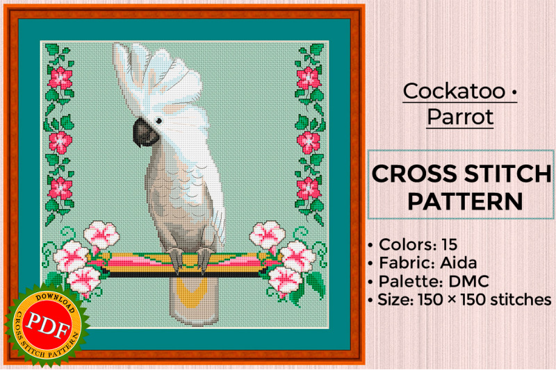 cockatoo-cross-stitch-pattern-parrot-white-cockatoo