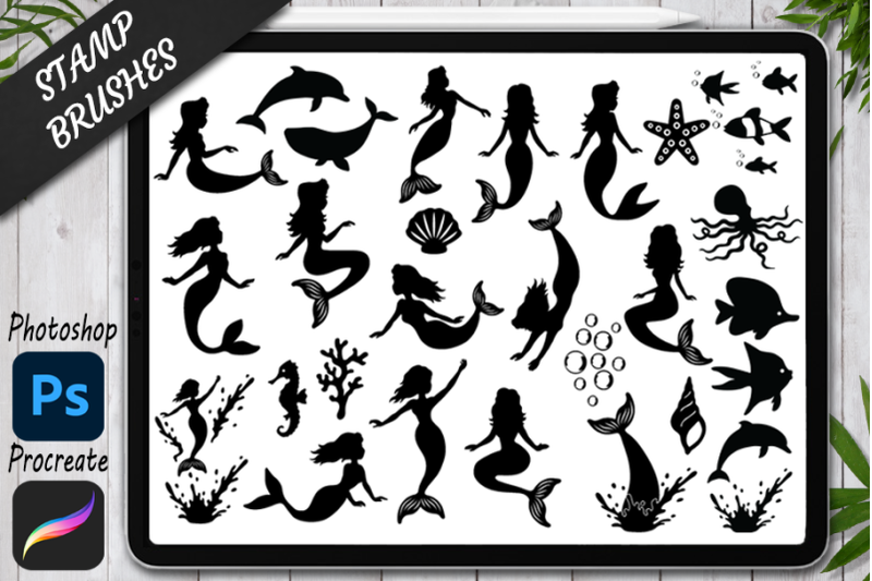 mermaid-stamps-brushes-for-procreate-and-photoshop