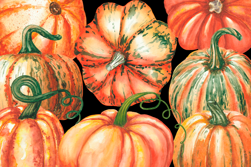 hand-painted-watercolor-pumpkins-clipart