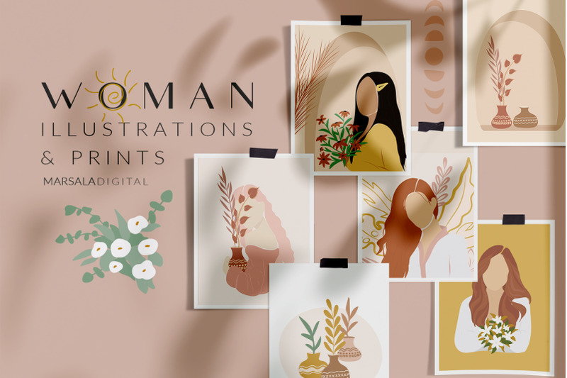 abstract-women-illustrations-with-flowers