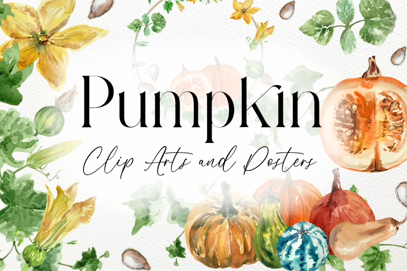 watercolor-pumpkin-life-cycle-and-clip-arts