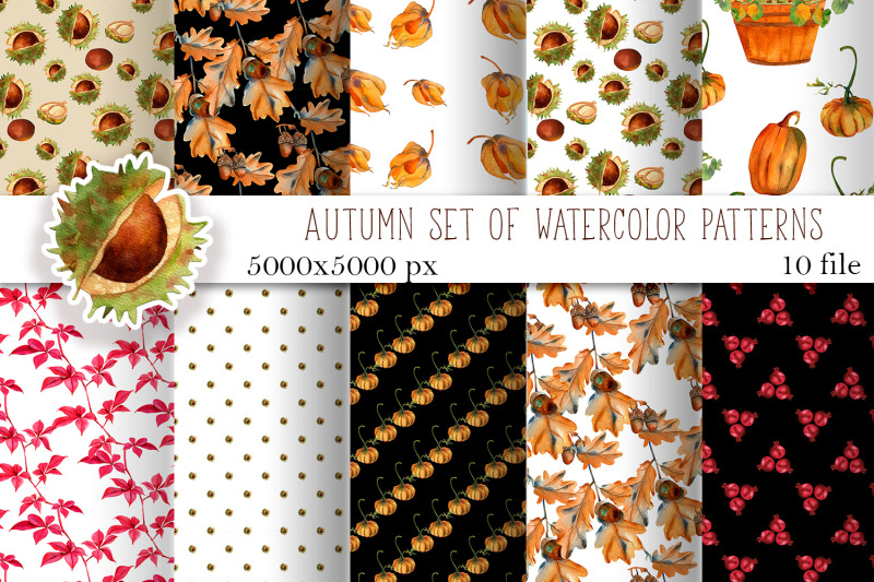 autumn-plants-autumn-set-of-watercolor-patterns