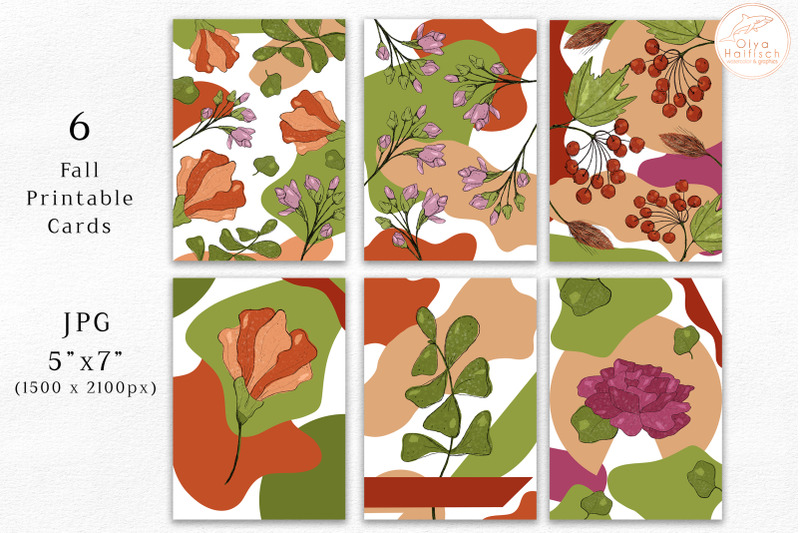 fall-printable-cards-autumn-flowers-trendy-floral-card-templates