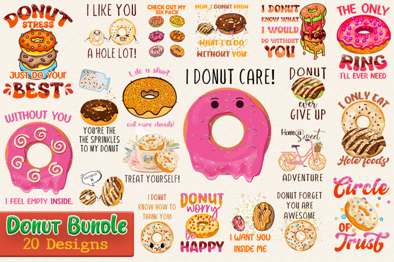 donut-lovers-t-shirt-design-bundle