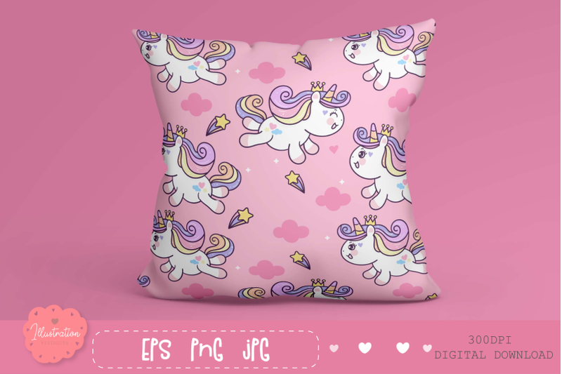 cute-unicorn-seamless-pattern-digital-paper-unicorn-kawaii