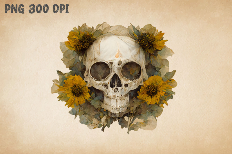 sunflowers-and-skull-1