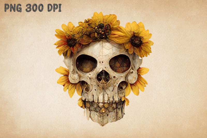 sunflowers-and-skull-2