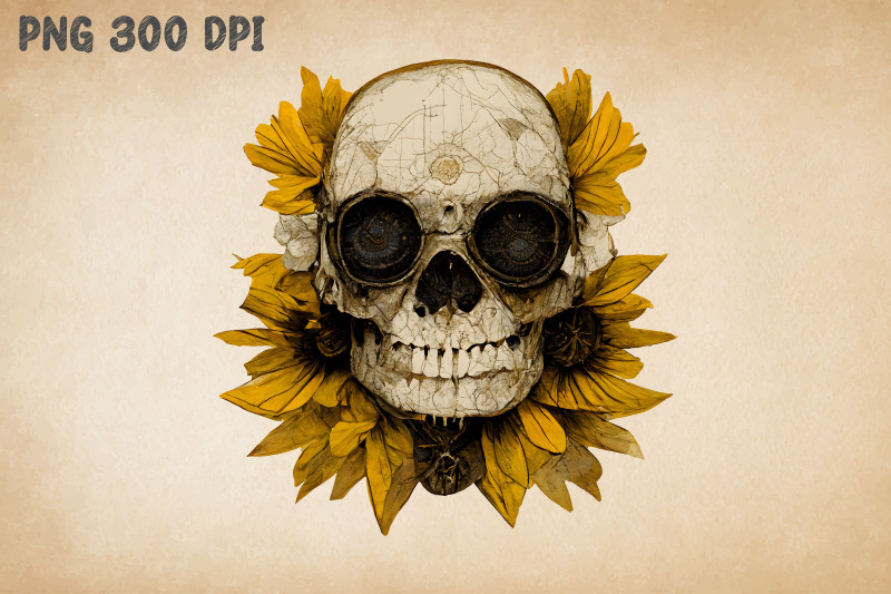 sunflowers-and-skull-3