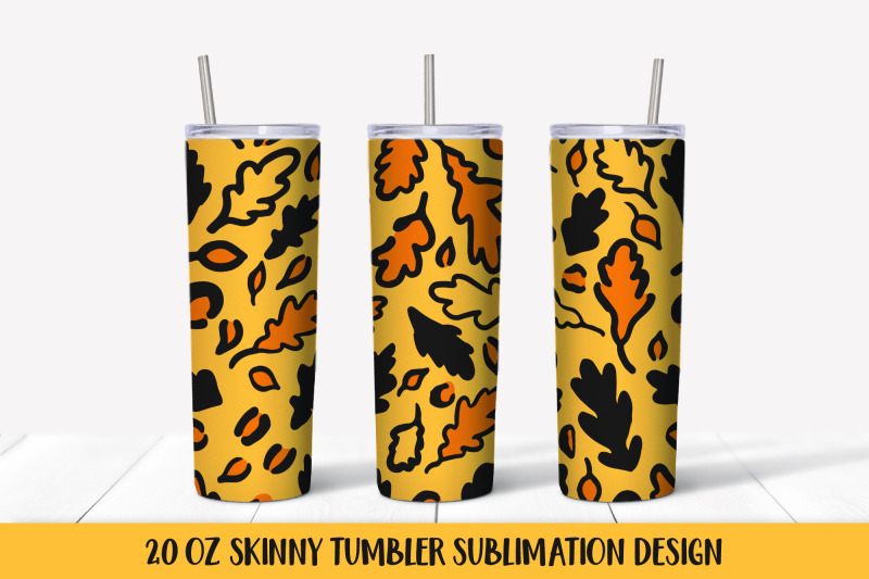 autumn-oak-leaves-leopard-print-tumbler-wrap-sublimation