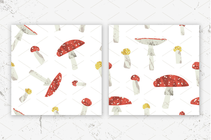 autumn-mood-fly-agaric-card-pattern-banner