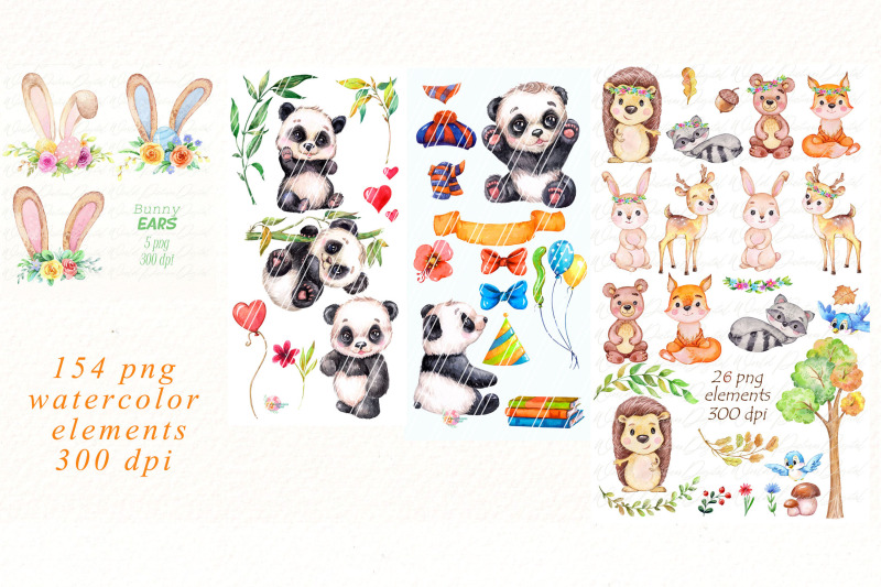 watercolor-cute-animals-clipart-bundle-tropical-animal-png