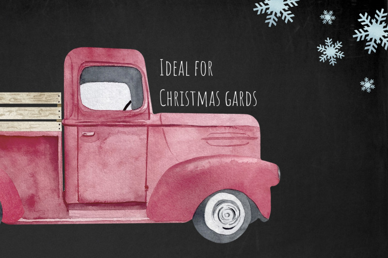 watercolor-vintage-truck-retro-pickup-trucks-clipart