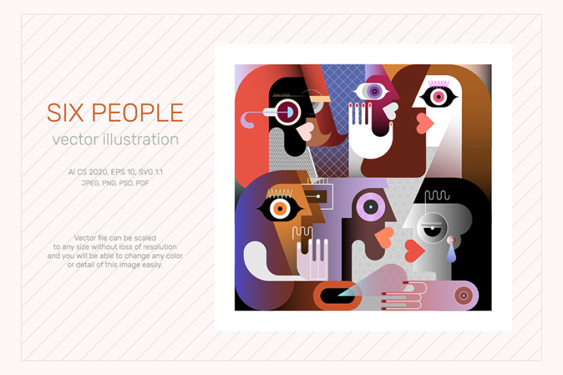 six-people-vector-illustration