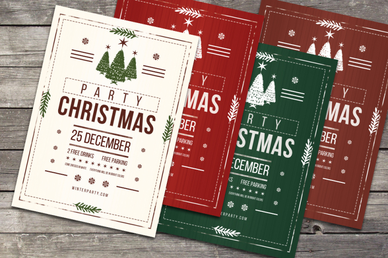 christmas-flyers-party-rustic