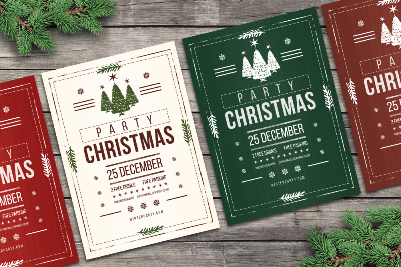christmas-flyers-party-rustic