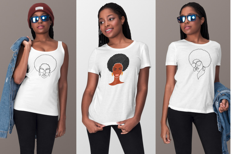 modern-afro-american-women-set