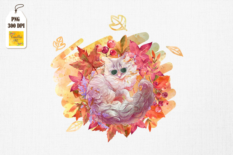 cat-on-leaf-fall-hello-autumn