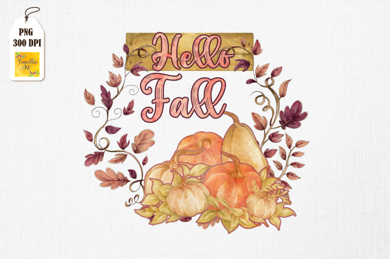 hello-fall-pumpkins-and-leaves