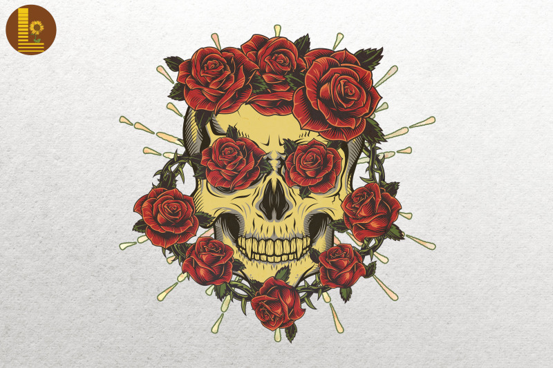 red-roses-with-a-skull-garden-gardener