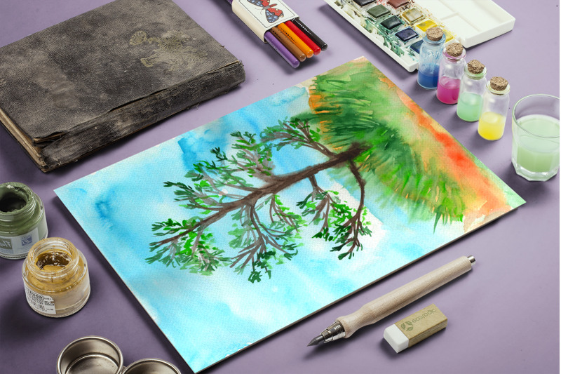 pine-tree-watercolor-landscape