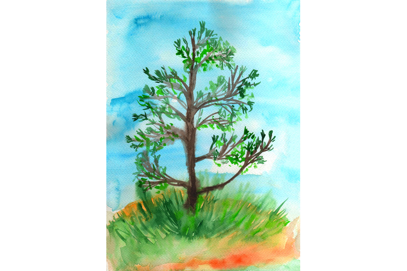 pine-tree-watercolor-landscape