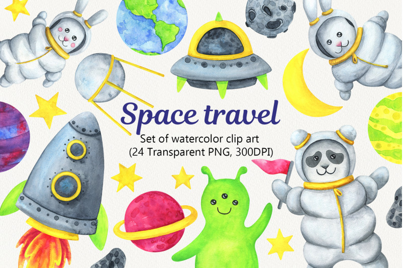 space-travel-watercolor-clipart