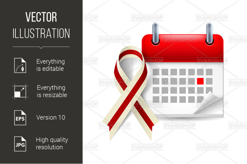 burgundy-and-ivory-awareness-ribbon-and-calendar