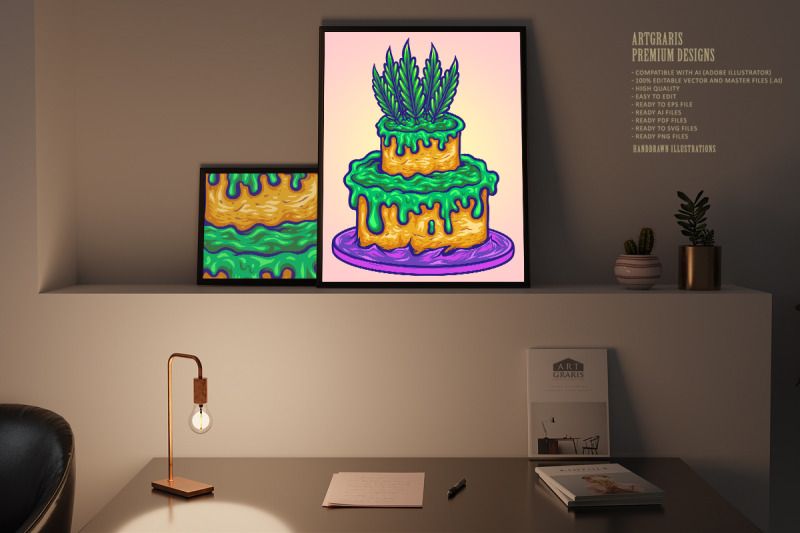 delicious-cannabis-birthday-cake-colorful-illustrations