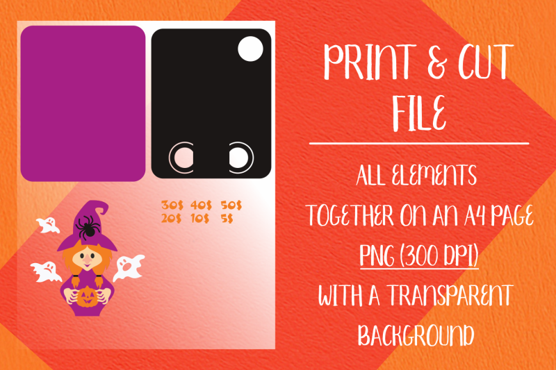 witch-halloween-card-money-holder-template