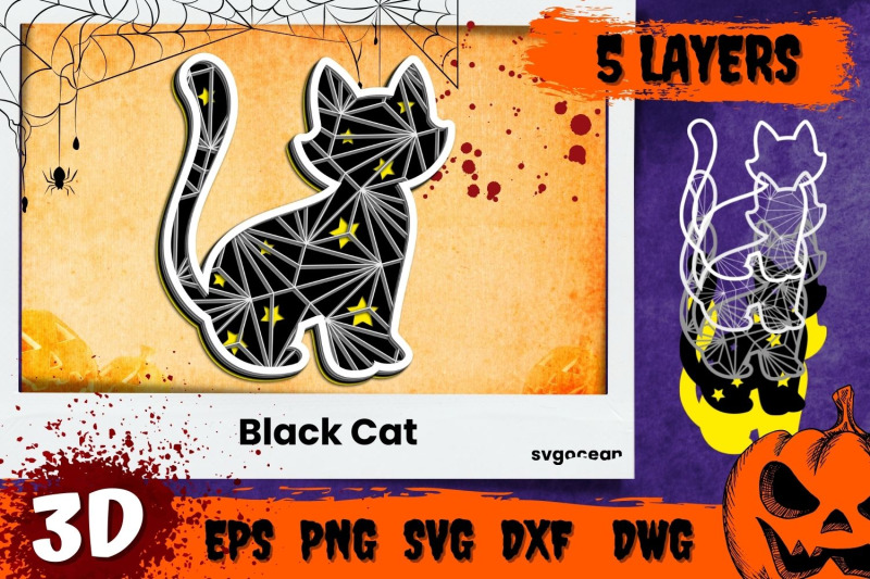 black-cat-3d-svg