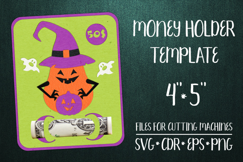 pumpkin-halloween-card-money-holder-template