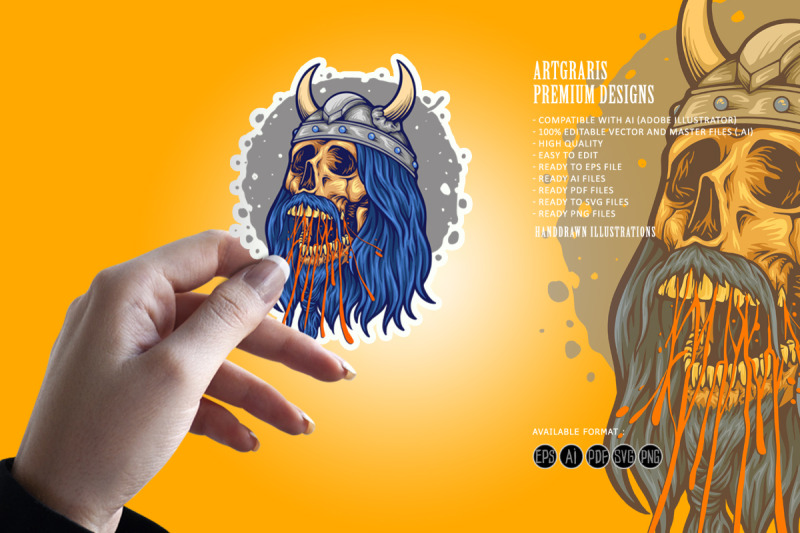 viking-skull-head-horned-helmet-illustrations