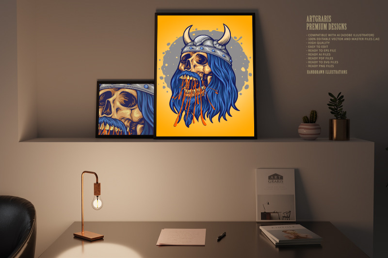 viking-skull-head-horned-helmet-illustrations