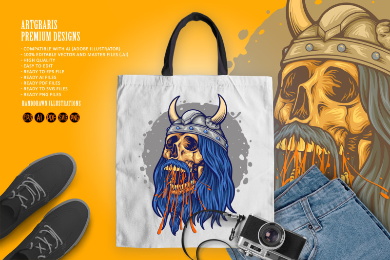 viking-skull-head-horned-helmet-illustrations