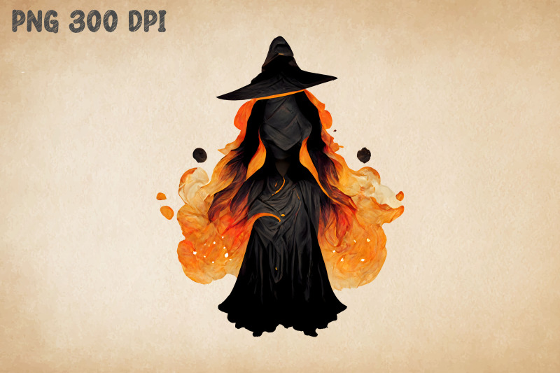 witch-using-fire-magic-halloween-gift