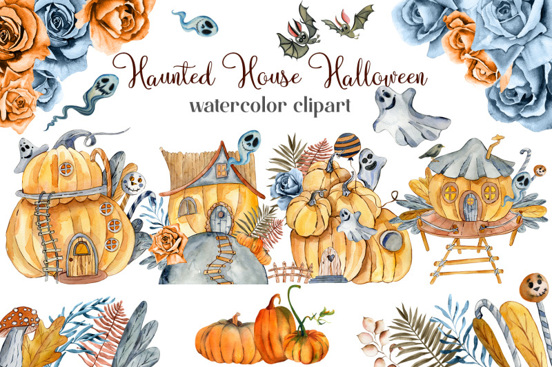 fairy-houses-clipart-haunted-house-halloween-clipart-bundle
