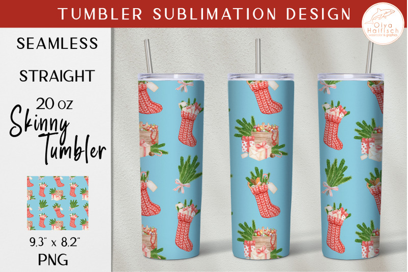 christmas-socks-tumbler-sublimation-png-watercolor-winter-wrap-design