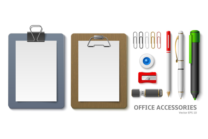 realistic-office-clipboards-paper-white-sheets-holders-different-pag