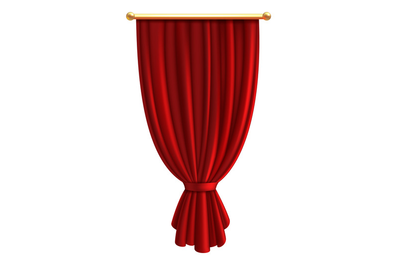 red-luxury-curtain-realistic-fabric-window-tied-drapery