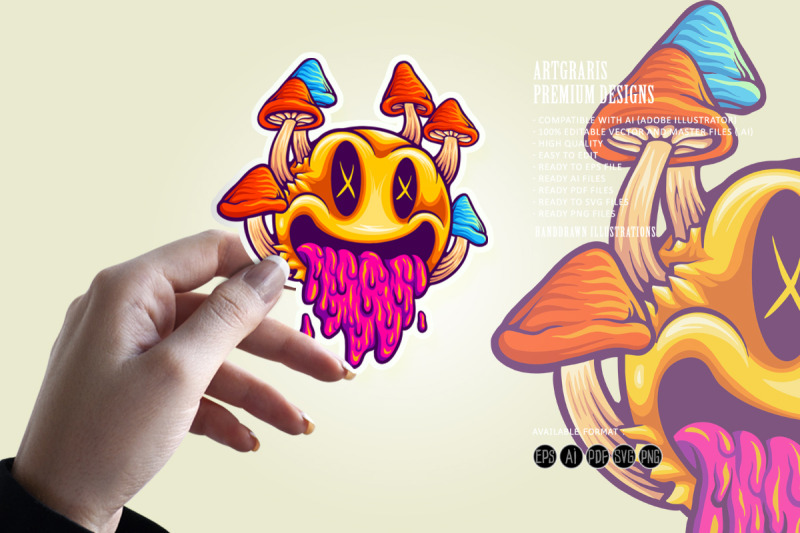 funny-psychedelic-mushrooms-emoticons-colorful-illustrations