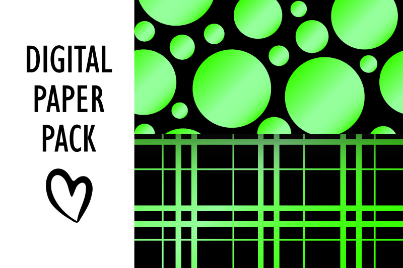 neon-green-foil-patterns-set-vintage-digital-papers-pack