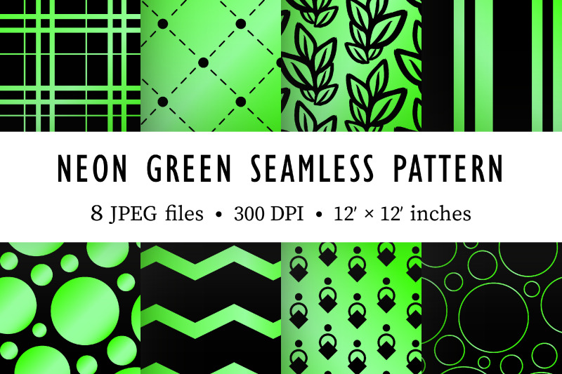 neon-green-foil-patterns-set-vintage-digital-papers-pack