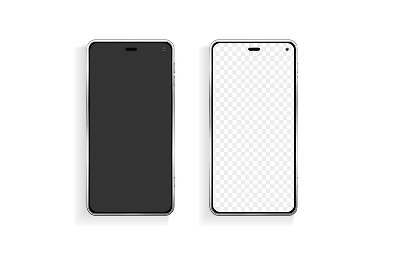 smartphone-empty-template-mockup-set-vector